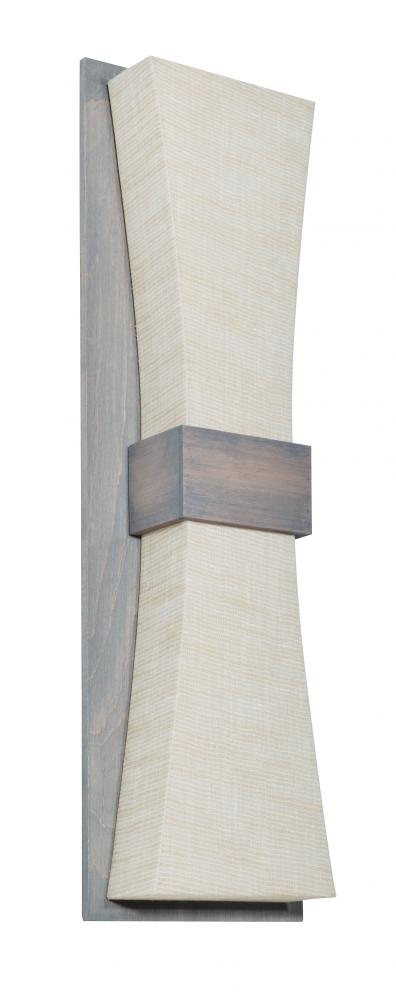 Aberdeen LED Sconce - Weathered Grey Finish - Jute Shade