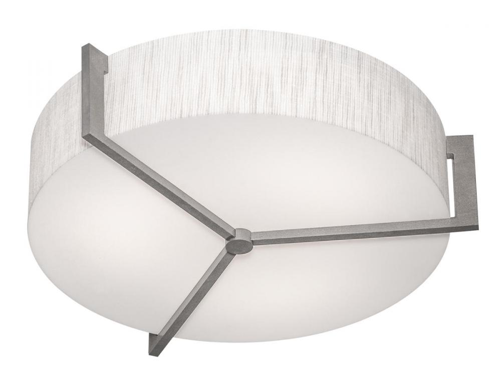 Apex 14&#39;&#39; LED Ceiling - Weathered Grey Finish - Jute Shade