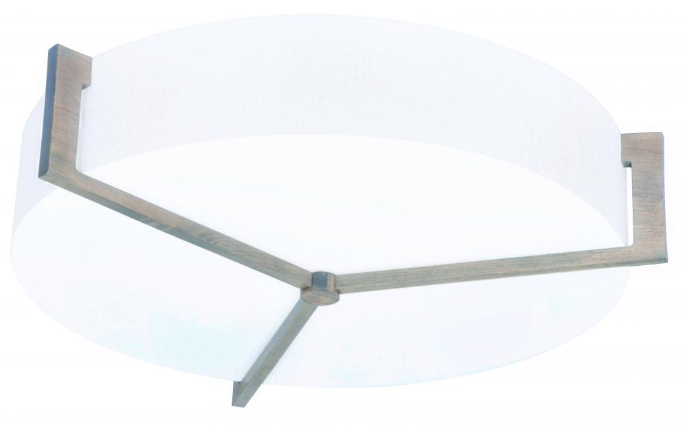 Apex 17&#39;&#39; LED Ceiling - Weathered Grey Finish - Linen White Shade