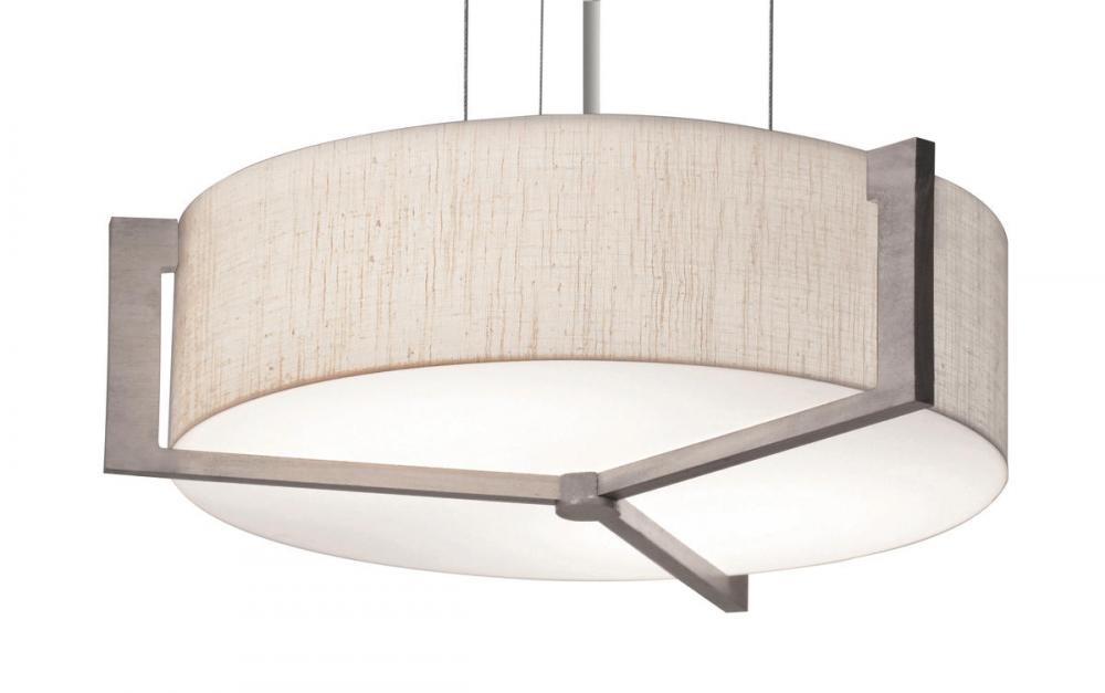 Apex 21&#39;&#39; LED Pendant - Weathered Grey Finish - Jute Shade