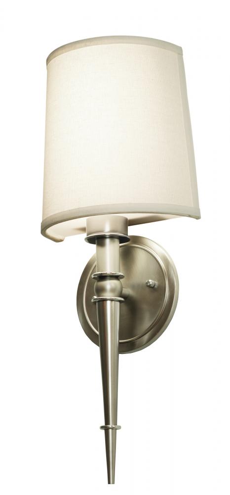 Montrose 8&#39;&#39; LED Sconce - Satin Nickel Finish - Cream Linen