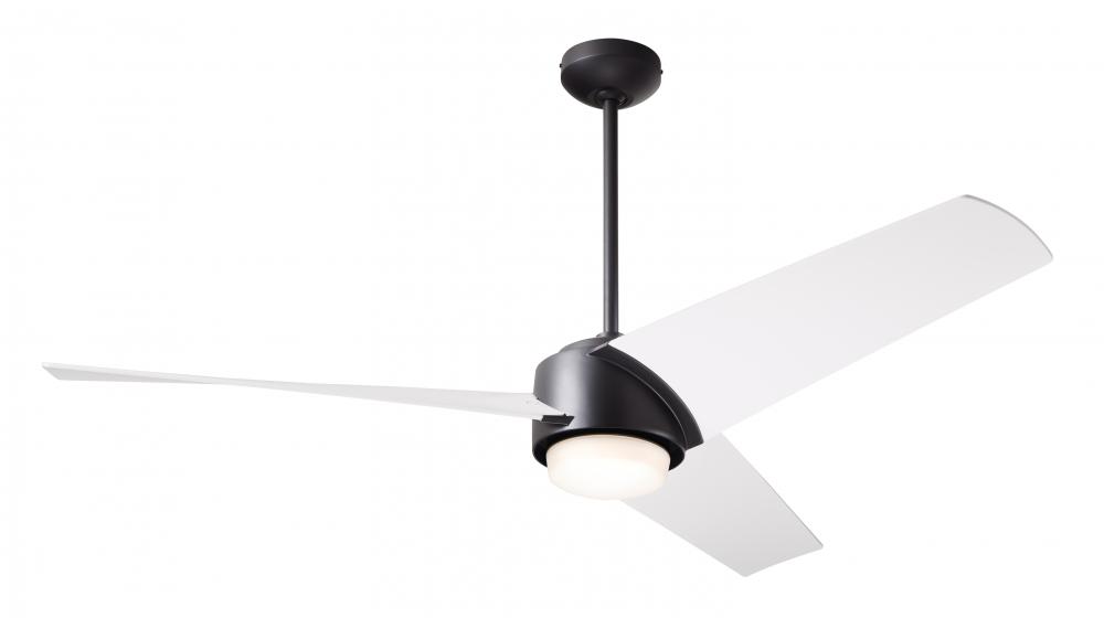 Ambit DC Fan- Matte Black Finish; 56&#34; Matte White Blades; 17W LED (Matte Black Trim)