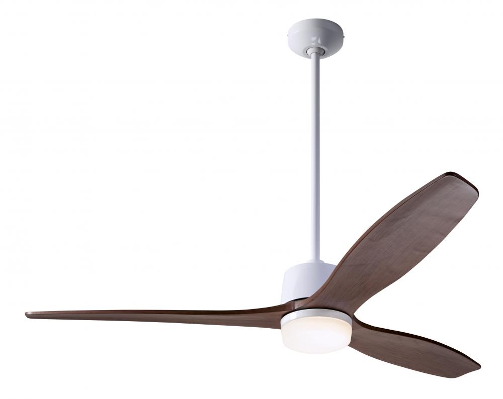 Arbor DC Fan; Gloss White Finish; 54&#34; Mahogany Blades; 17W LED; Wall Control