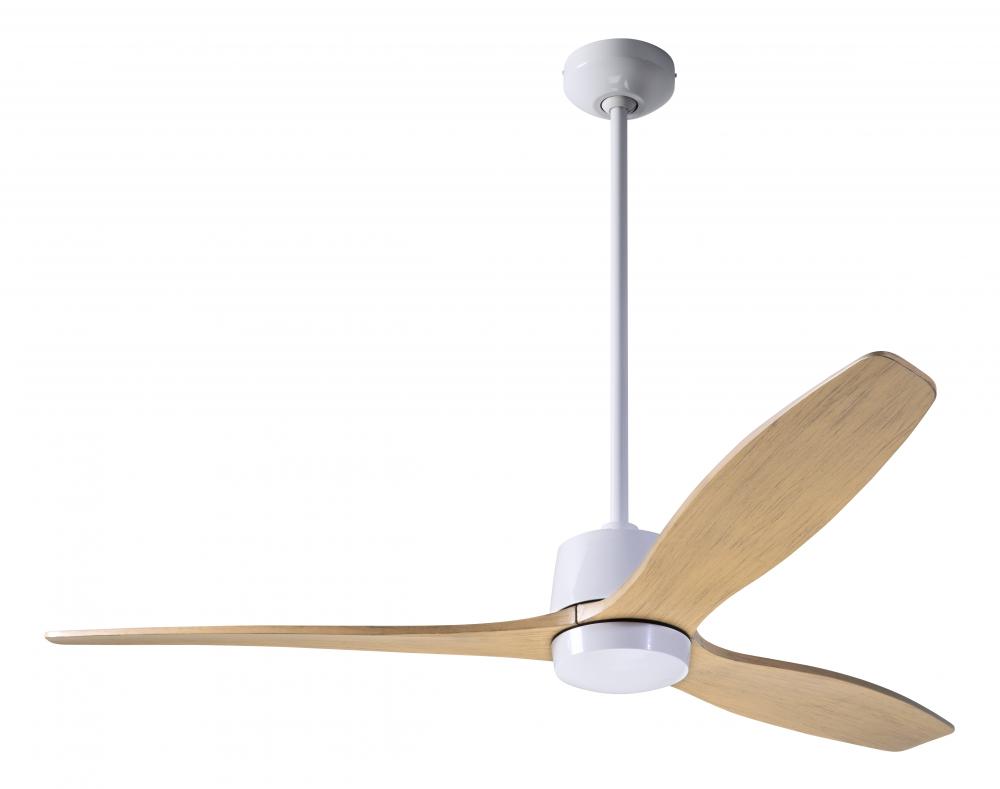 Arbor DC Fan; Gloss White Finish; 54&#34; Maple Blades; No Light; Wall Control