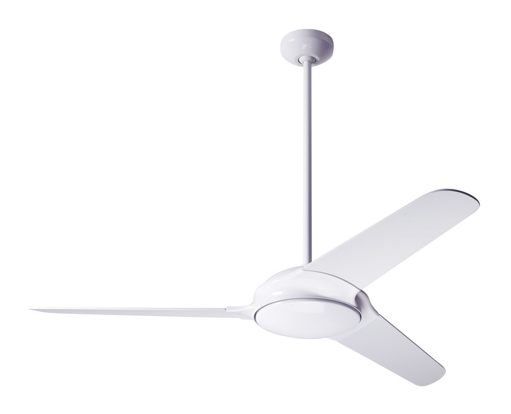 Flow Fan; Gloss White Finish; 52&#34; White Blades; No Light; Handheld Remote Control (2-wire)