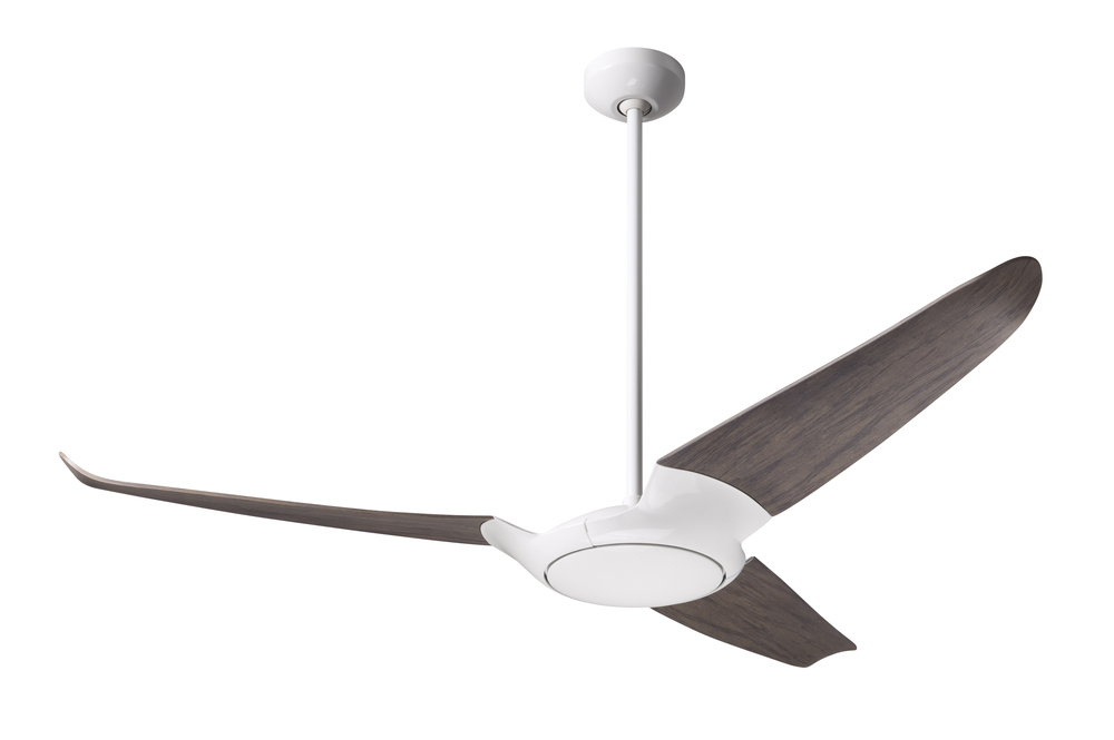 IC/Air (3 Blade ) Fan; Gloss White Finish; 56&#34; Graywash Blades; No Light; Wall Control