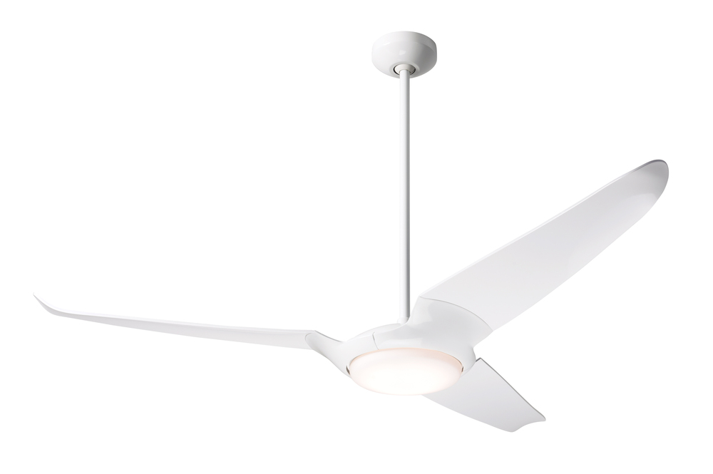 IC/Air (3 Blade ) Fan; Gloss White Finish; 56&#34; White Blades; 20W LED; Wall Control