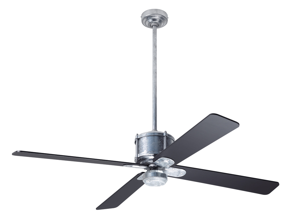 Industry DC Fan; Galvanized Finish; 50&#34; Black Blades; No Light; Wall Control