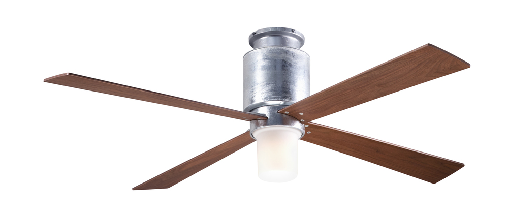 Lapa Flush Fan; Galvanized Finish; 50&#34; Mahogany Blades; 17W LED; Fan Speed and Light Control (3-