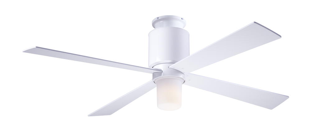 Lapa Flush Fan; Gloss White Finish; 50&#34; White Blades; 17W LED; Fan Speed and Light Control (3-wi