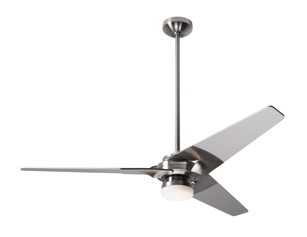 Torsion Fan; Bright Nickel Finish; 52&#34; Whitewash Blades; 17W LED; Wall Control with Remote Hands