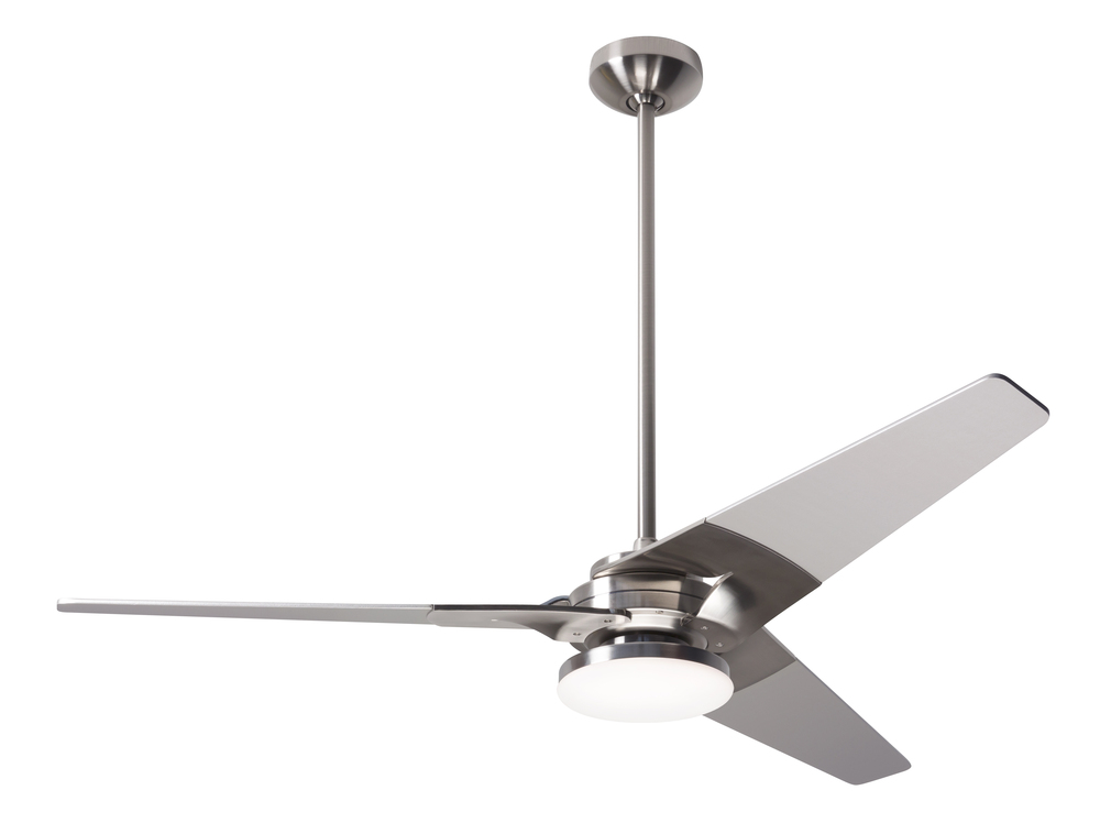 Torsion Fan; Bright Nickel Finish; 52&#34; White Blades; 20W LED; Fan Speed and Light Control (3-wir