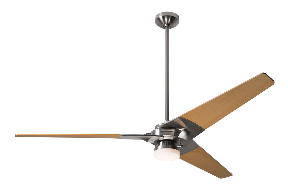 Torsion Fan; Bright Nickel Finish; 62&#34; Maple Blades; 17W LED; Fan Speed and Light Control (3-wir