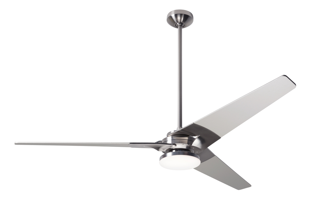 Torsion Fan; Bright Nickel Finish; 62&#34; Black Blades; 20W LED; Fan Speed and Light Control (3-wir