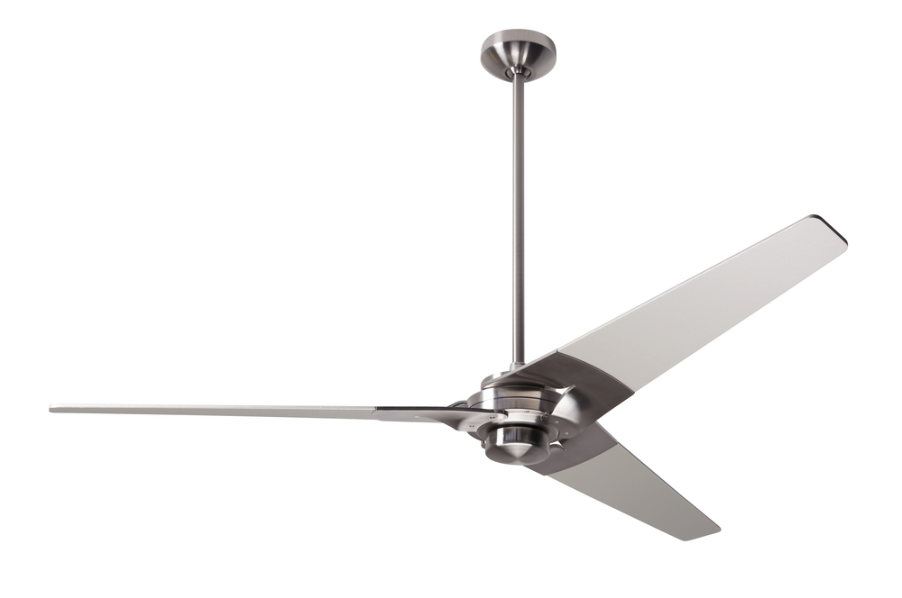 Torsion Fan; Bright Nickel Finish; 62&#34; Nickel Blades; No Light; Fan Speed Control