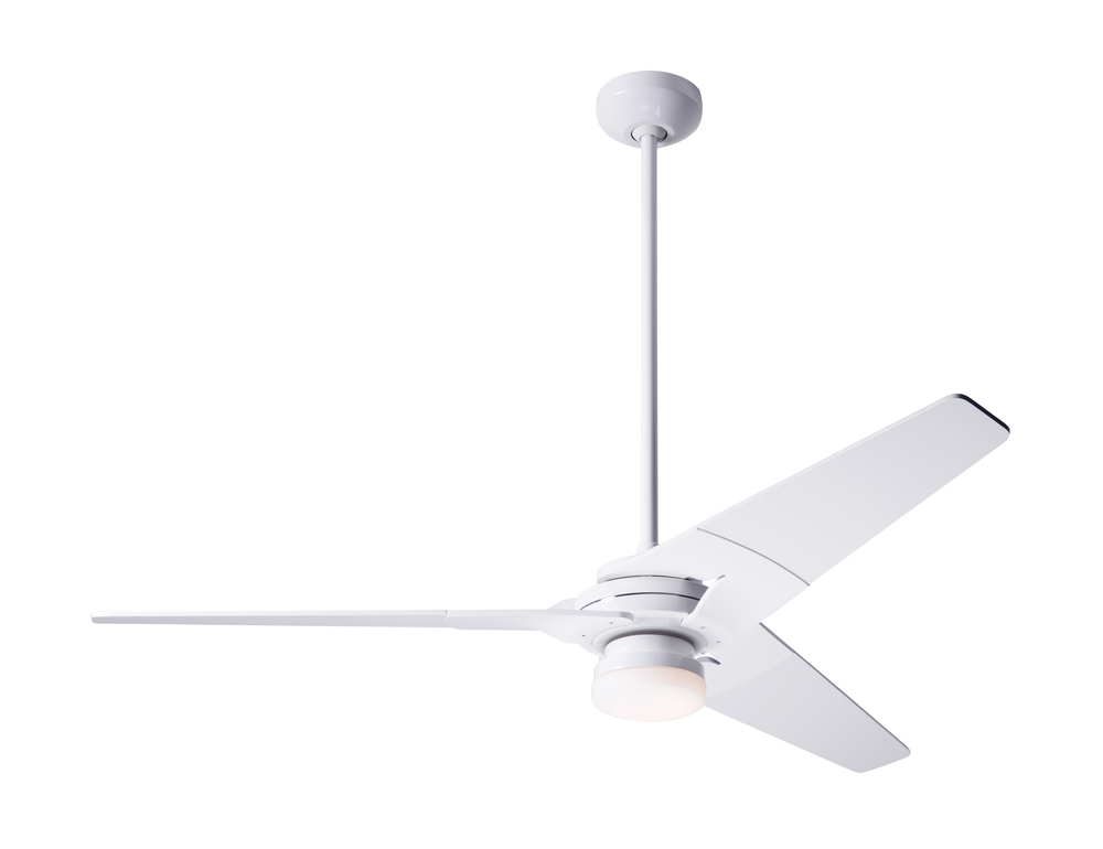 Torsion Fan; Gloss White Finish; 52&#34; White Blades; 17W LED; Wall Control with Remote Handset (2-