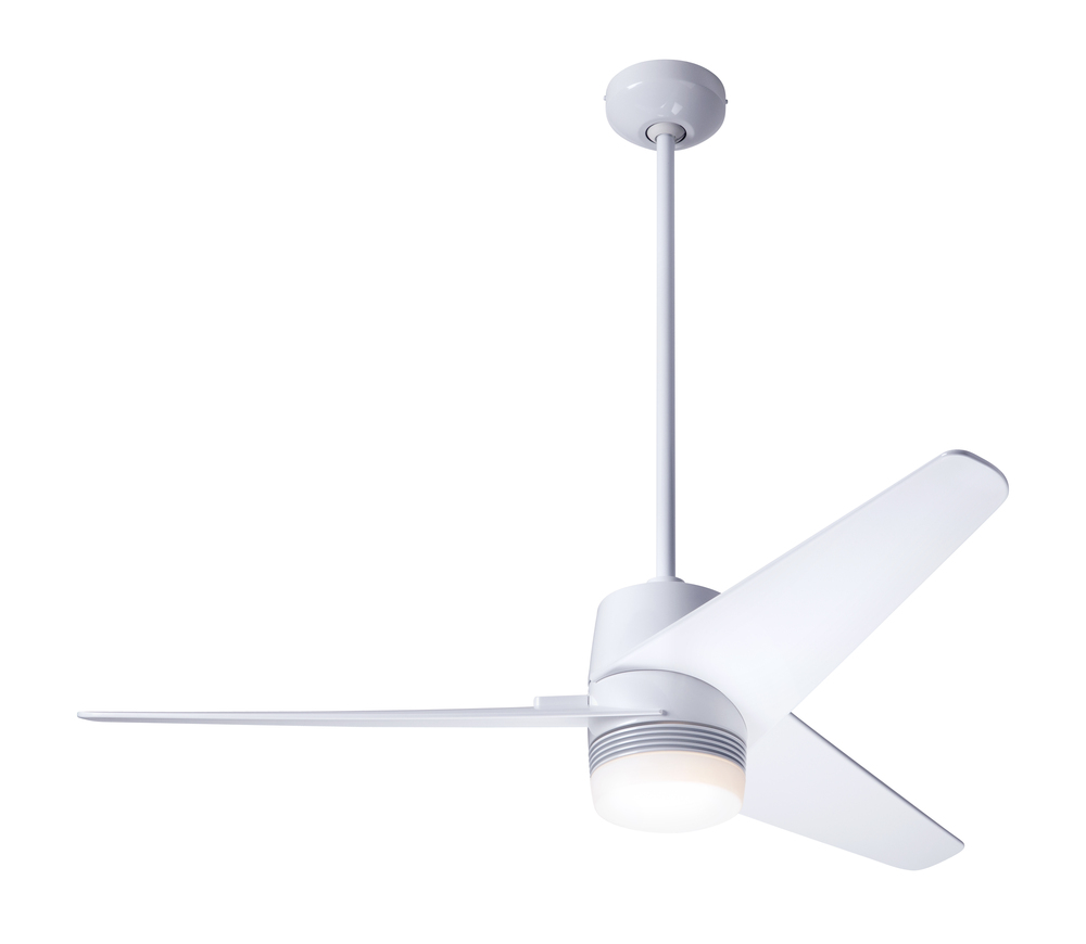 Velo DC Fan; Gloss White Finish; 48&#34; Dark Blades; 17W LED; Handheld Remote Control