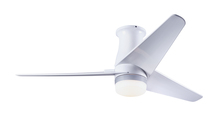 Modern Fan Co. VEL-FM-GW-48-DK-853-WC - Velo Flush DC Fan; Gloss White Finish; 48" Dark Blades; 17W LED; Wall Control