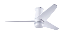 Modern Fan Co. VEL-FM-GW-48-DK-NL-WC - Velo Flush DC Fan; Gloss White Finish; 48" Dark Blades; No Light; Wall Control