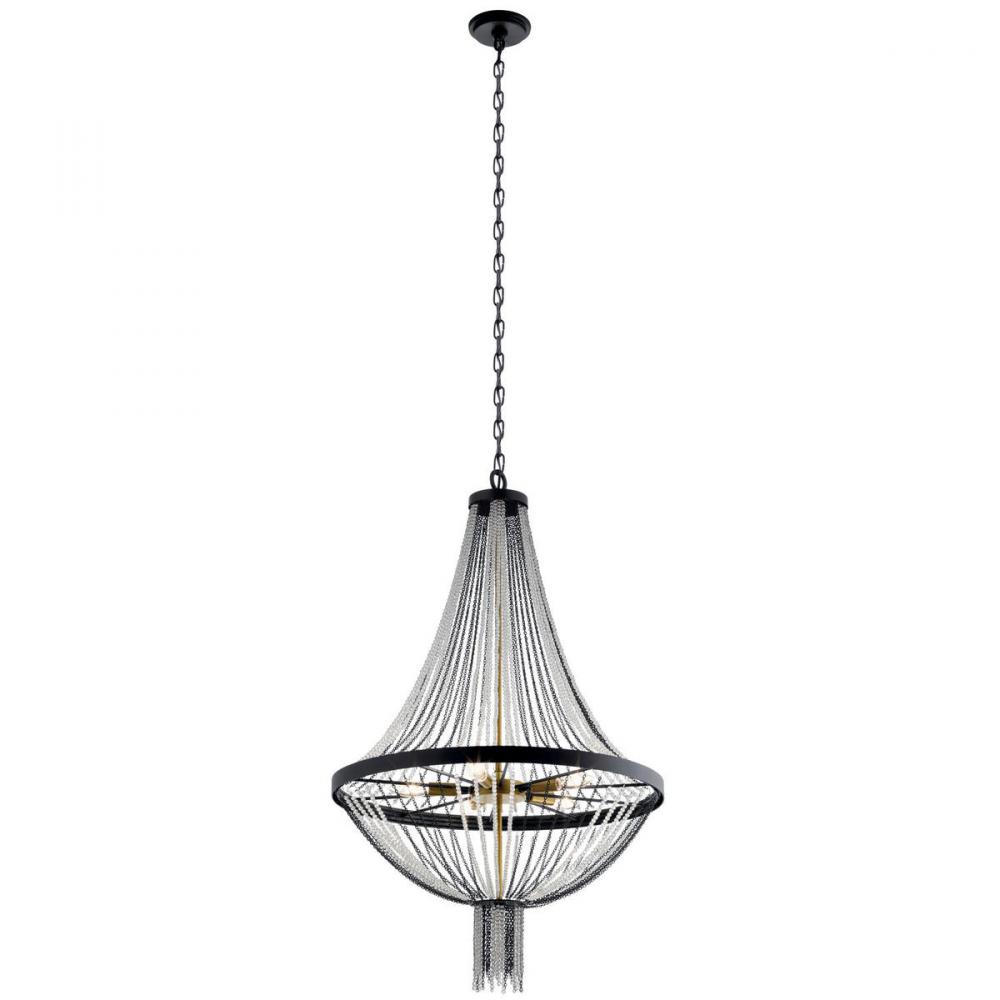 Alexia 39.5&#34; 5 Light Chandelier with Crystal Beads in Textured Black