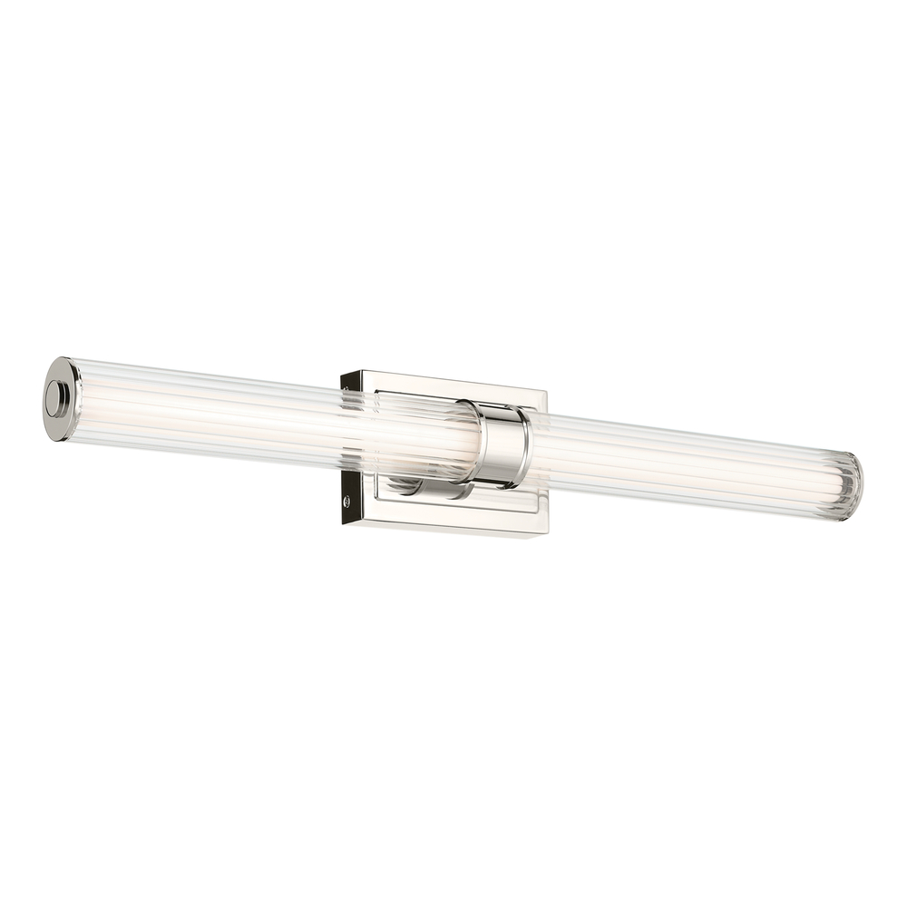 Laurene 31&#34; Linear Bath Bar Large LED with Clear Fluted Glass in Chrome