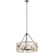 Kichler 52077WWW - Oana™ 6 Light Chandelier White Washed Wood