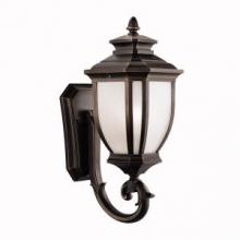 Kichler 9041RZ - Salisbury 19.25" 1 Light Outdoor Wall Light with White Linen Glass in Rubbed Bronze