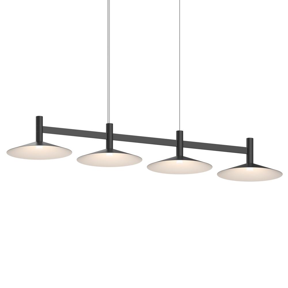 4-Light Linear Pendant w/Shallow Cone Shades