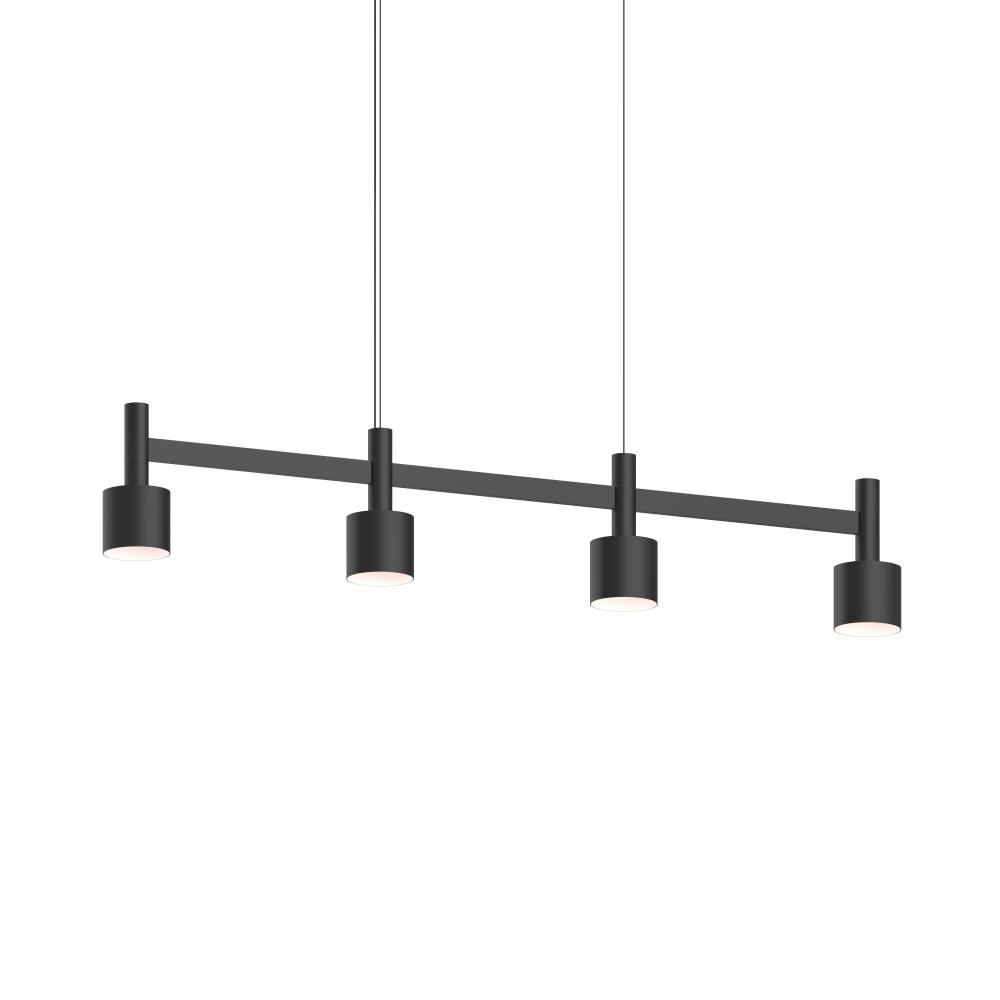 4-Light Linear Pendant w/Drum Shades