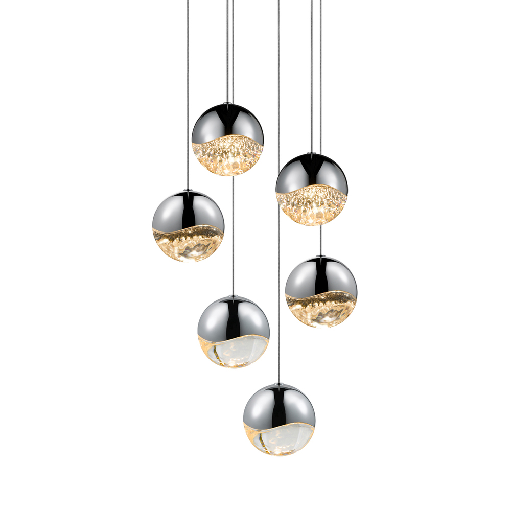 6-Light Round Large LED Pendant