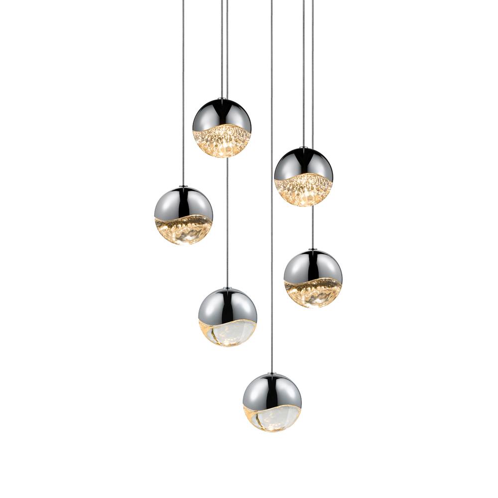 6-Light Round Medium LED Pendant