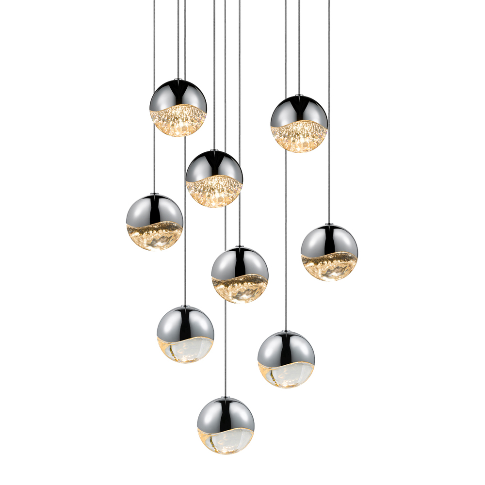 9-Light Round Medium LED Pendant