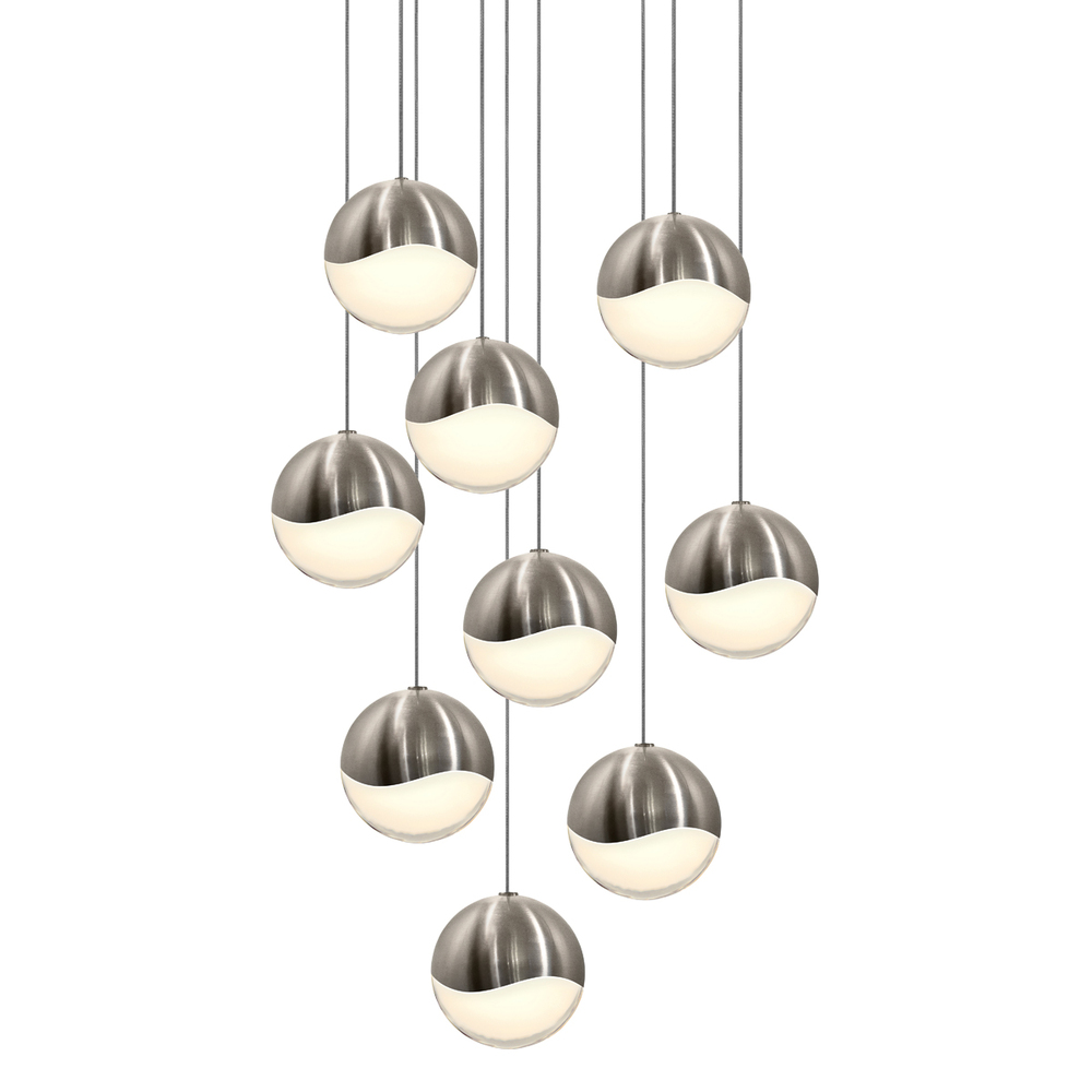 9-Light Round Large LED Pendant