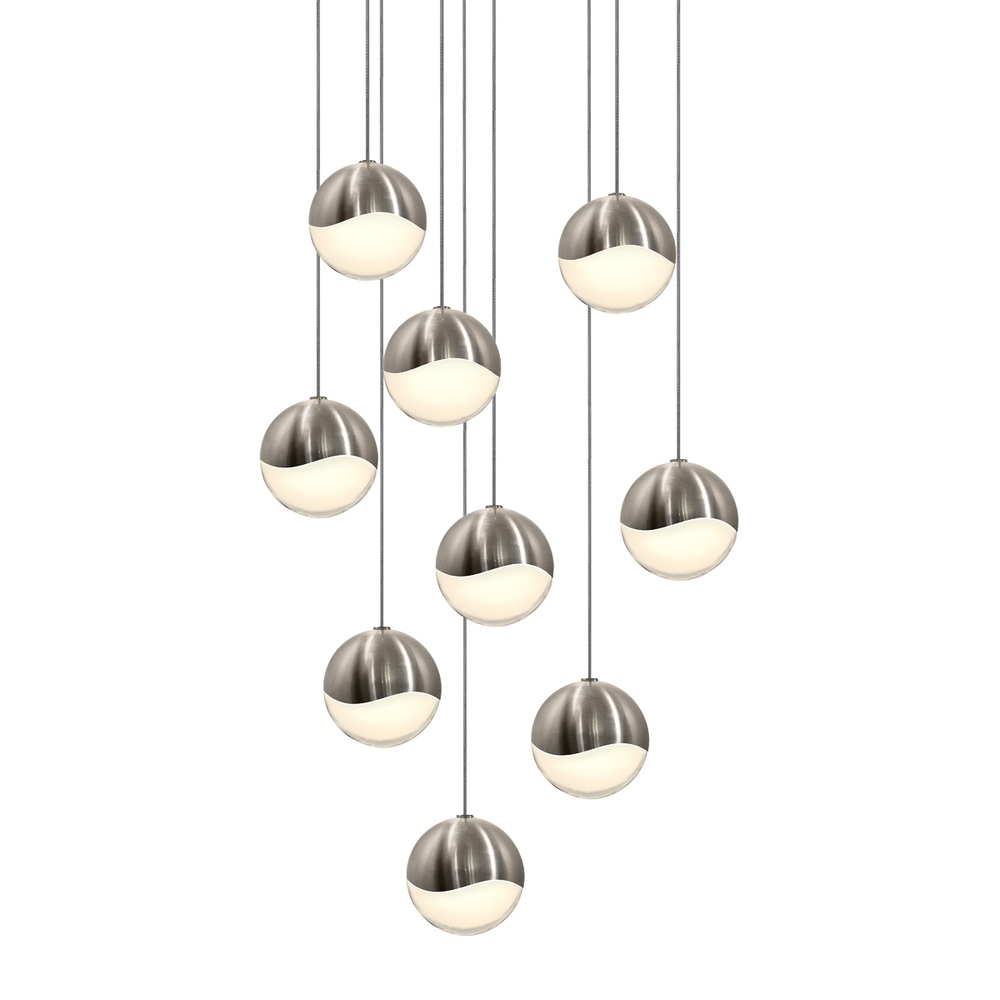 9-Light Round Medium LED Pendant