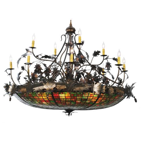 50&#34; Wide Greenbriar Oak 12 Arm Chandelier