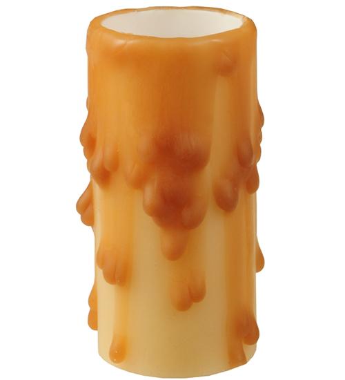 1&#34;W X 2&#34;H Beeswax Amber Flat Top Candle Cover