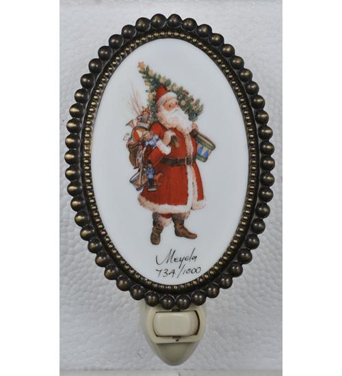 3.5&#34;W Christmas Comin to Town Fused Oval Night Light