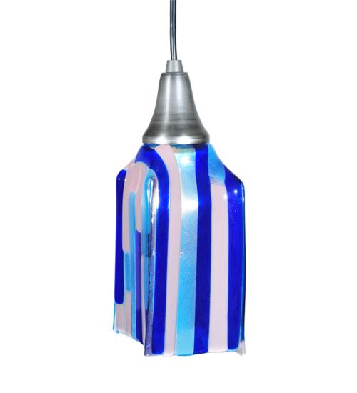 4&#34;Sq Metro Fusion Ocean Breeze Draped Glass Mini Pendant