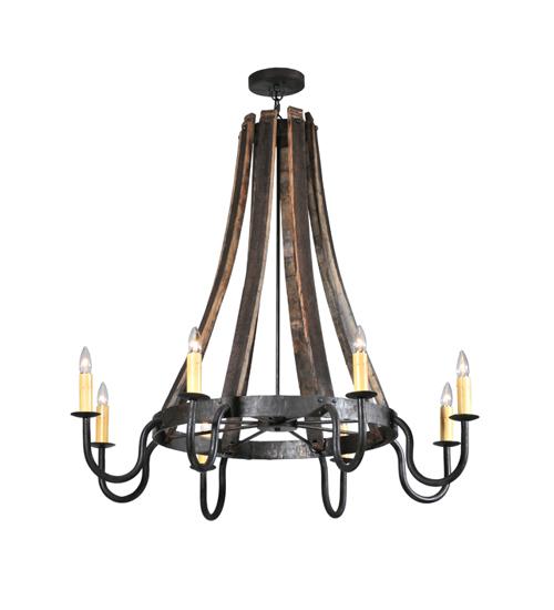 43&#34;W Barrel Stave Madera 8 LT Chandelier