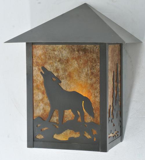 9&#34; Wide Seneca Wolf on the Loose Wall Sconce