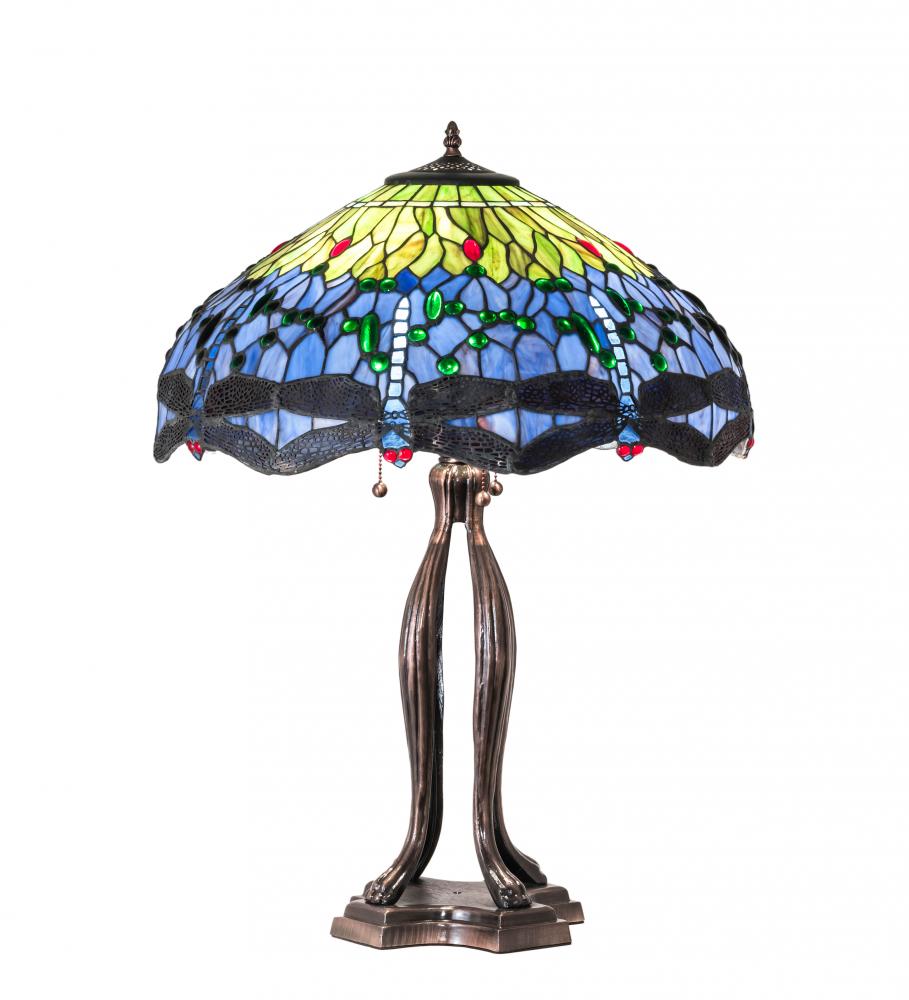 33&#34; High Tiffany Hanginghead Dragonfly Table Lamp