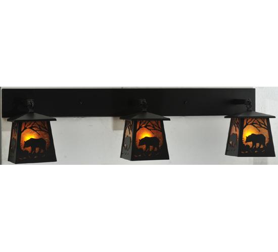 48&#34;W Bear at Dawn 3 LT Wall Sconce