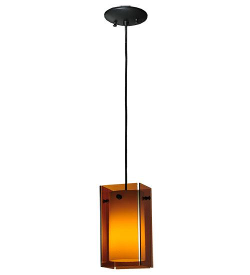 5&#34;Sq Metro Amber Quadrato Mini Pendant