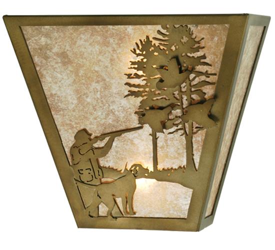 13&#34;W Quail Hunter W/Dog Wall Sconce