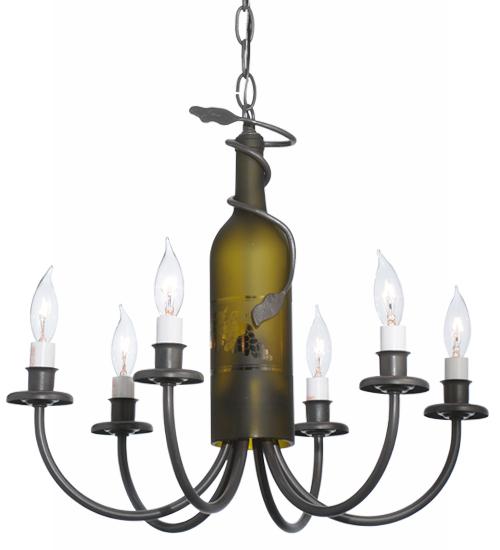 18&#34;W Tuscan Vineyard 6 LT Wine Bottle Chandelier