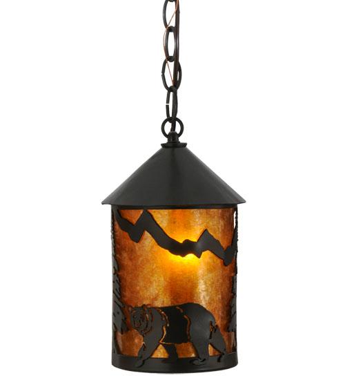 6&#34; Wide Lone Bear Northwoods Mini Pendant