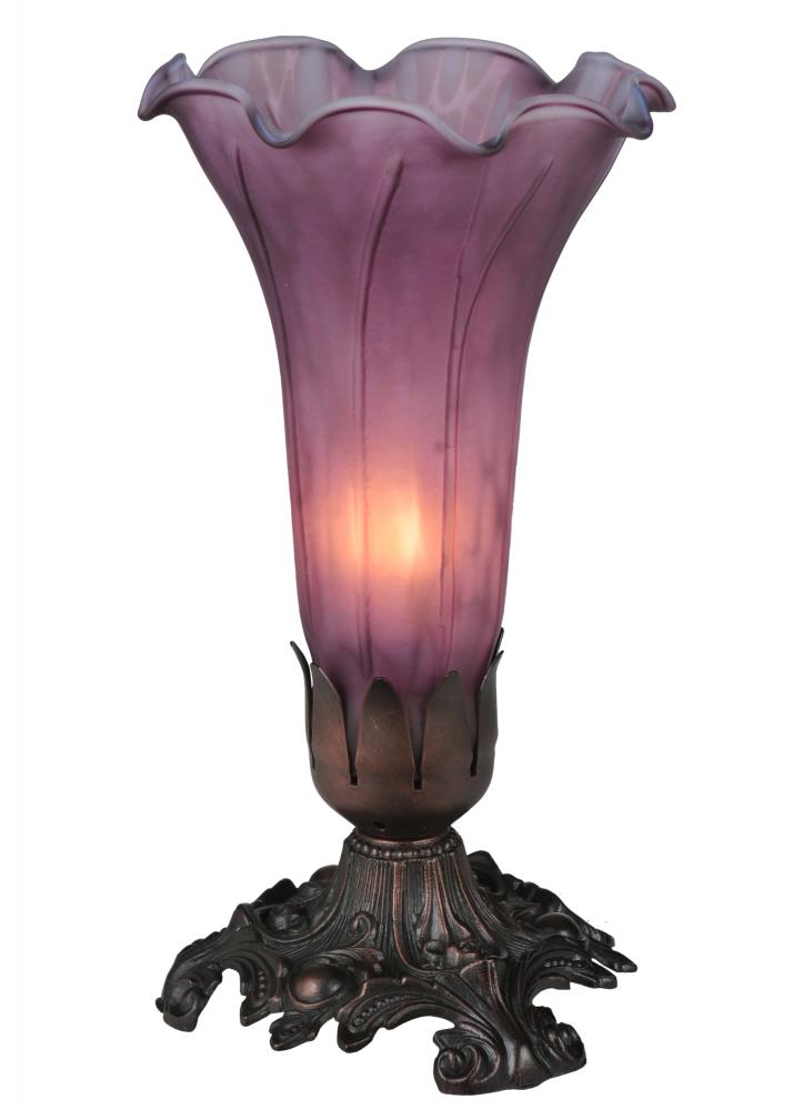 7.5&#34; High Lavender Pond Lily Mini Lamp