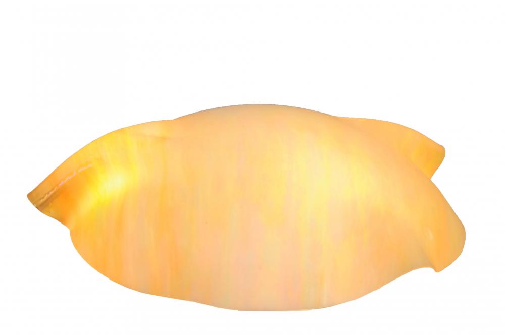 16&#34;W Metro Beige Iridescent Organic Art Glass Shade