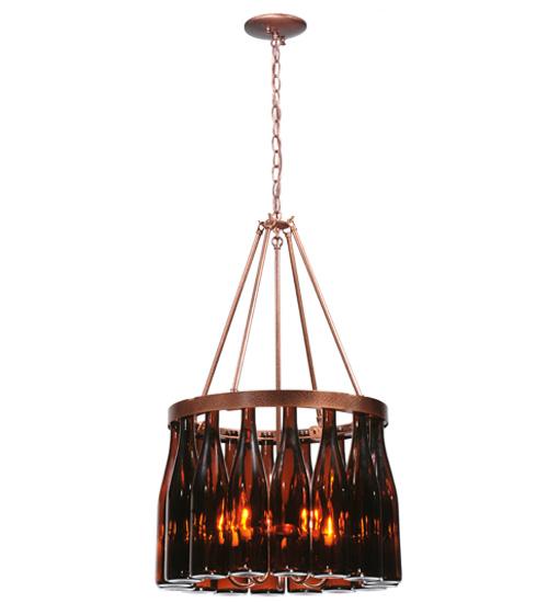 19&#34;W Tuscan Vineyard Estate 16 Wine Bottle Chandelier