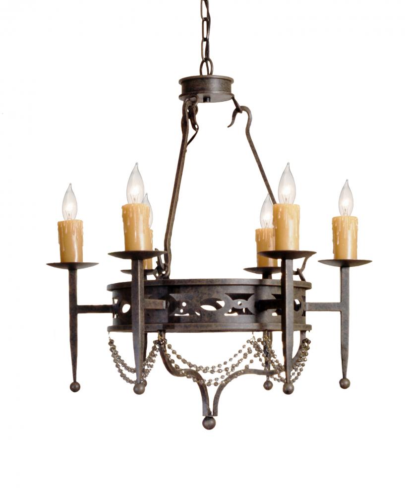 28&#34; Wide Jasmine 6 Light Chandelier